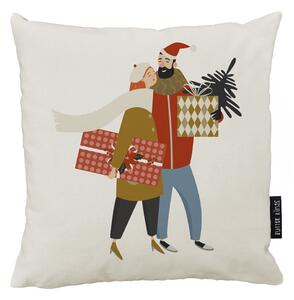 Față de pernă 45x45 cm cu model de Crăciun Christmas Couple – Butter Kings