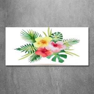 Tablou pe pe sticlă flori Hawaii