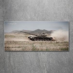 Tablou sticlă Tank în deșert