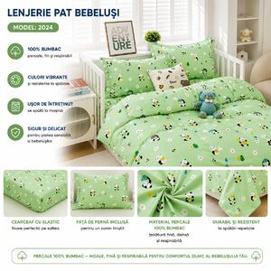 Lenjerie pătuț bebe 3 piese – bumbac 100% moale și delicat