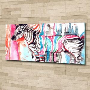 Tablou din Sticlă zebră colorat