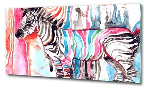 Tablou din Sticlă zebră colorat