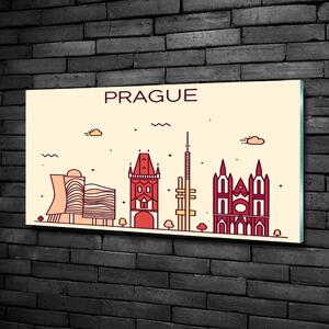 Tablou pe pe sticlă clădiri Praga