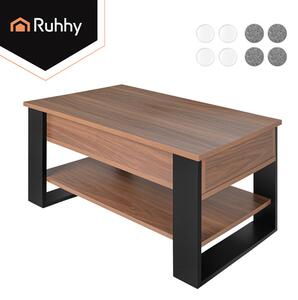 Masă de cafea Ruhhy 92 x 51 cm cu blat rabatabil, spațiu de depozitare și raft