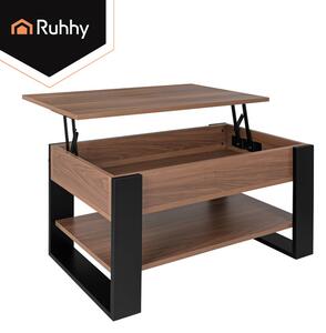 Masă de cafea Ruhhy 92 x 51 cm cu blat rabatabil, spațiu de depozitare și raft