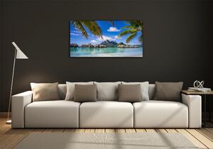 Fotografie imprimată pe sticlă Palmieri pe Bora Bora