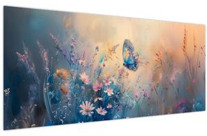 Tablou - Pajiște cu Fluture (120x50 cm)