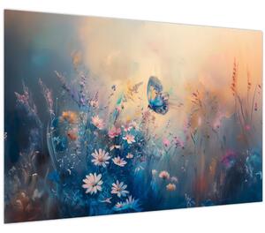 Tablou - Pajiște cu Fluture (90x60 cm)