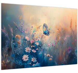 Tablou - Pajiște cu Fluture (70x50 cm)