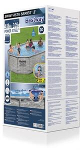 Piscina Power Steel Swim Vista cu fereastră 488x305x107 16x10FT BESTWAY 6in1 + pompă cu nisip