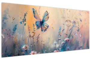 Tablou - Pajiște cu Fluture II (120x50 cm)
