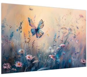 Tablou - Pajiște cu Fluture II (90x60 cm)