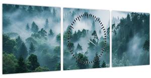 Tablou - Pădure în Ceață (cu ceas) (90x30 cm)