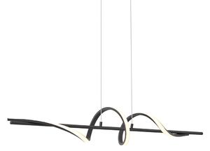Lampă suspendată de design neagră 110cm incl. LED cu 3 trepte de intensitate luminoasă - Wokkel