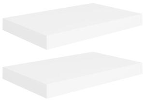 Rafturi de perete suspendate, 2 buc., alb, 40x23x3,8 cm, MDF