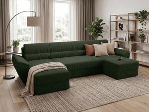 Coltar extensibil in forma de U TAVERO, verde inchis, 321x140 cm
