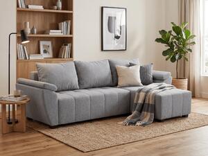 Coltar extensibil de colt LIVARO, gri deschis, reversibil, 305x140 cm