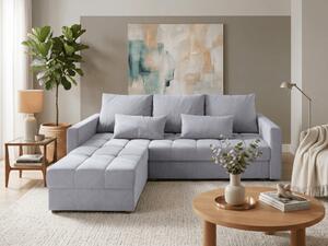 Canapea coltar extensibil ZENOVA 220 x 140 cm, reversibila - gri deschis