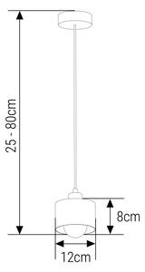 Lustră pe cablu 1xE27/35W/230V d. 12 cm negru/auriu