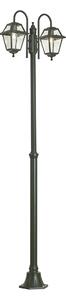 Felinar clasic de exterior verde închis 235cm 2 lumini IP44 - Berta