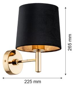 Brilagi - Aplica de perete MONTE 1xE27/15W/230V negru/auriu