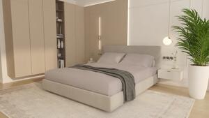 Cearceaf de pat cu elastic Microfibra 160x200cm +2 Fete Perna Gri