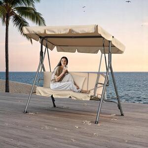 Balansoar gradina acoperit, 3 locuri, maxim 260 kg, perne bej, JollyMag, HO01K