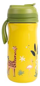 Sticlă galbenă pentru copii din oțel inoxidabil 370 ml Jungle - Ladelle