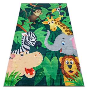 BAMBINO 2705 covor lavabil Animale, Africa pentru copii anti-alunecare - verde / maro