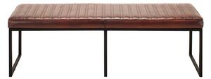 Bancă din piele Nomad Ribbed Space U Verde britanic / 130 cm