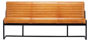 Bancă din piele Nomad Ribbed Comfort Maro călduros / 160 cm