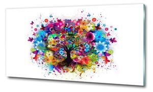 Fotografie imprimată pe sticlă copac colorat