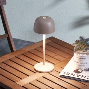Lindby LED-Lampa de masă cu baterie Arietty, bej, dimabilă, IP65, reglabil, Bej, Camera de zi / sufragerie, Aluminiu, Modern