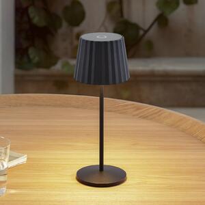 Lindby Lampă de masă cu baterie LED Esali, negru, metal, IP65, reglabil, Negru, Camera de zi / sufragerie, Aluminiu, Modern