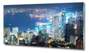 Fotografie imprimată pe sticlă Hong Kong pe timp de noapte