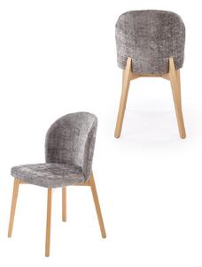 Scaun de dining Basso gri/stejar natural