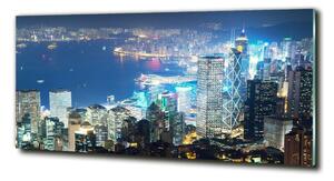 Fotografie imprimată pe sticlă Hong Kong pe timp de noapte