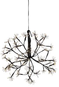 Lumină suspendată sferică de Crăciun neagră 40cm incl. LED cu temporizator IP44 - Nobu