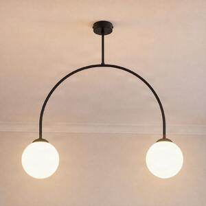 Milagro Lighting Plafonieră Archie, negru, lungime 68 cm, metal, cu 2 becuri., reglabil, Negru, Camera de zi / sufragerie, Metal