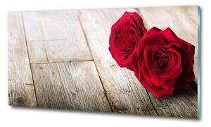 Imagine de sticlă Trandafiri pe lemn