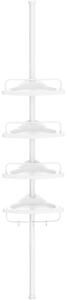 Raft colț baie reglabil, alb 85-305cm