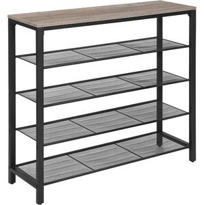 Raft depozitare pantofi cu4 rafturi din plasă metalică, greige 100x30x92cm