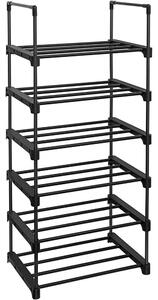 Set rafturi pentru pantofi, 6 niveluri, 45x30x106cm, negru