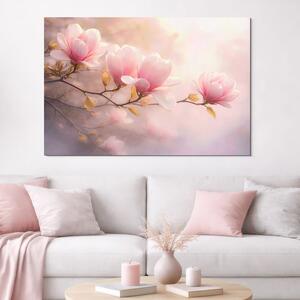 DUBLEZ | Tablou romantic de perete cu magnolii | Imprimare UV premium