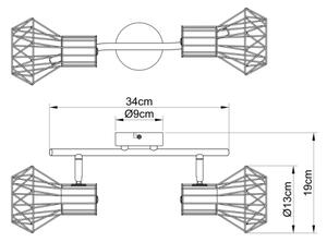 Globo 54017-2 - Lampă spot PRISKA 2xE27/40W/230V