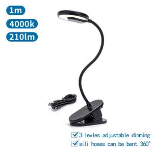 Lampă LED reîncărcabilă dimabilă de masă cu clemă Aigostar LED/2,5W/5V 1800mAh negru
