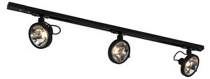 Sistem de iluminat pe șină modern cu 3 spoturi negre monofazate - Iconic Go