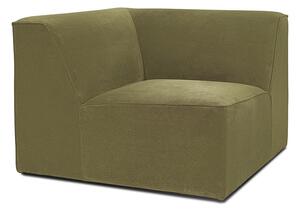 Modul de colț cu tapițerie din reiat pentru canapea Scandic Sting, verde