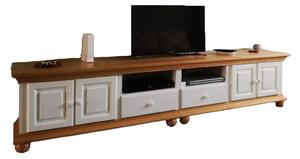 Comoda TV lemn masiv Luxus Alb/Natur 250 x 45 x 55 cm