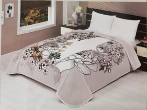 Patura Sense - Grey Flowers, pentru pat dublu, dimensiunea 200x240 cm